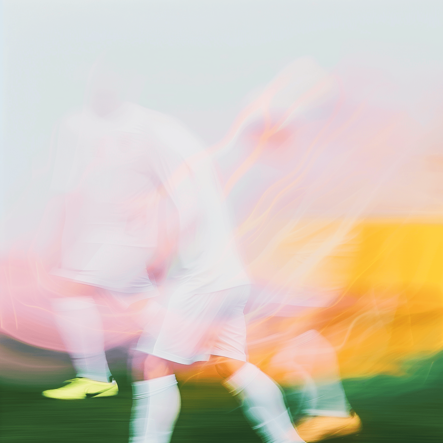 Futbollistë në lëvizje të shpejtë gjatë lojës